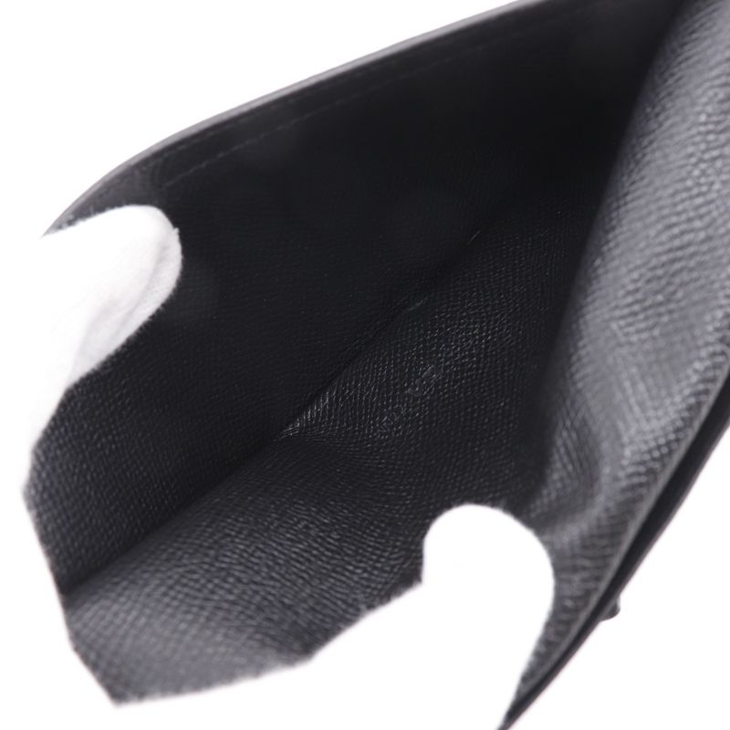 Hermes Bearn Courchevel Black/silver Hardware □O Unisex Long Wallet