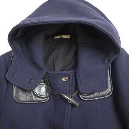 Celine by Phoebe Philo 12aw Leather Shoulder Melton Duffle Coat 6999 028-99016