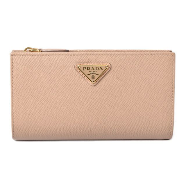 Prada Wallet Fold Prada Wallet 1ml009 Saffiano Leather Cipria Beige