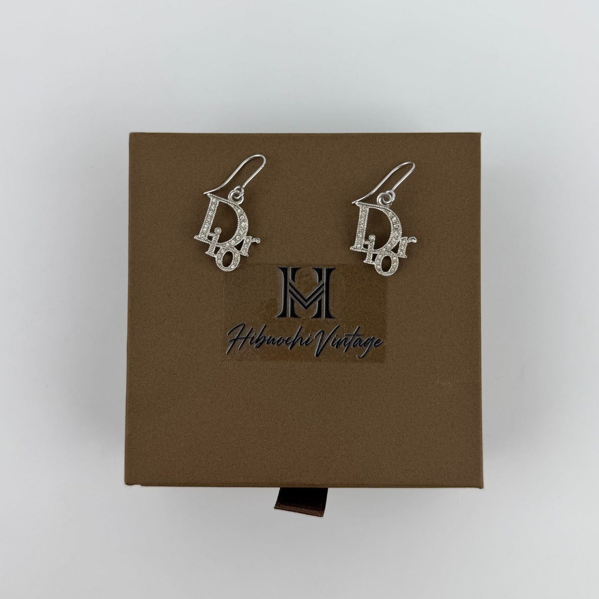 Dior Earrings Silver Logo Vintage