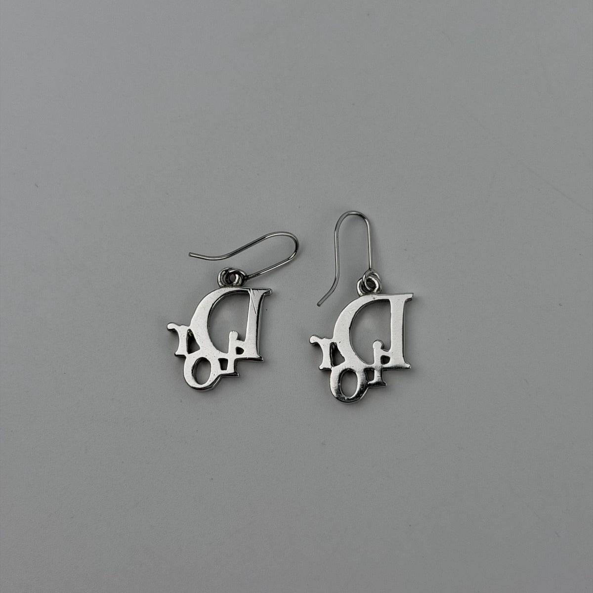 Dior Earrings Silver Logo Vintage — view 4