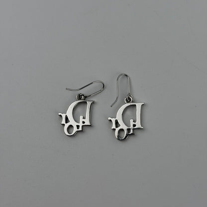 Dior Earrings Silver Logo Vintage — view 4