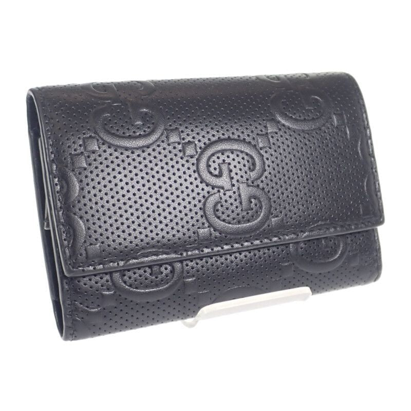 Gucci GG Embossed 6-stack 1 W3 An 1000 key Case Leather Black Silver