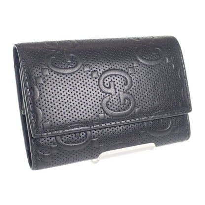 Gucci GG Embossed 6-stack 1 W3 An 1000 key Case Leather Black Silver