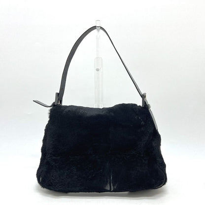 Fendi Handbag Mamma Bucket Fur Black