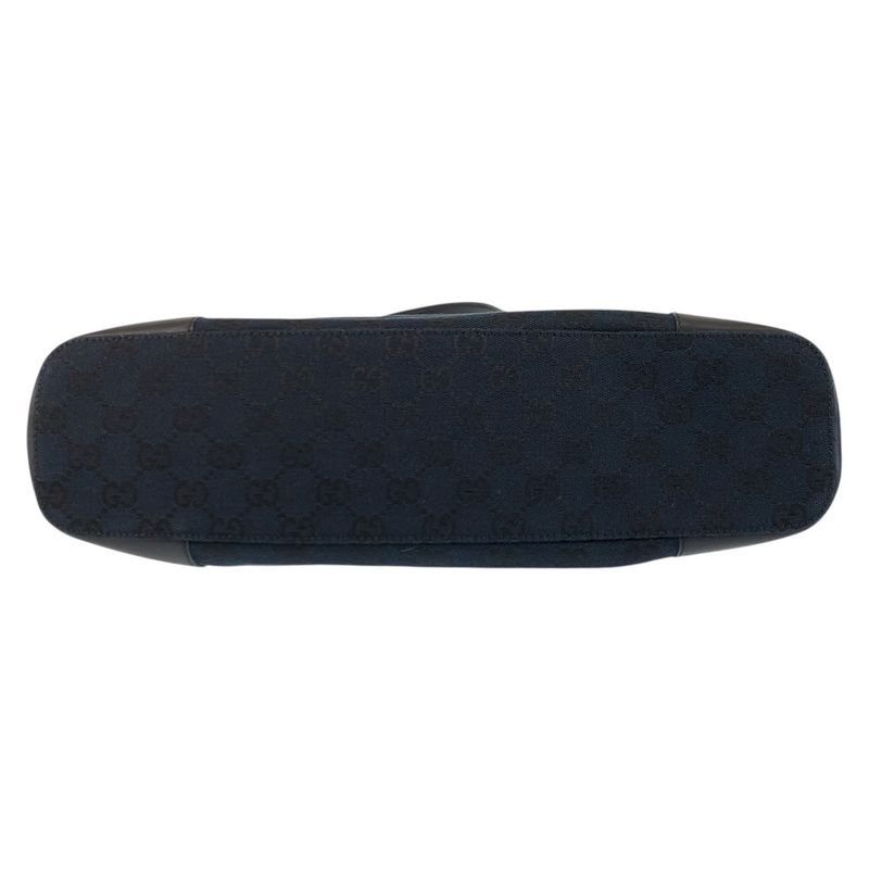 Gucci Black Gold Hardware GG Canvas/leather 002 1122 Tote Bag Shoulder Bag