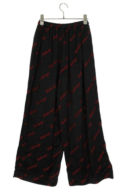 Balenciaga 659026 Tko52 Rayon Long Pants With Logo All Over Women 34