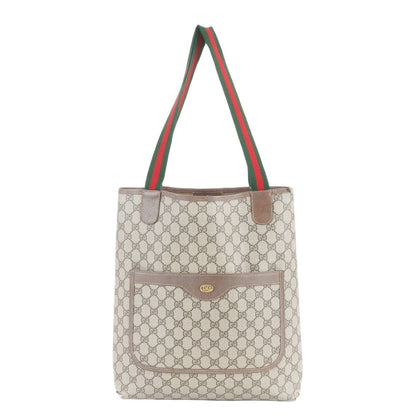 Gucci GG Supreme Sherry Line Leather Tote Shoulder Business Document Ene