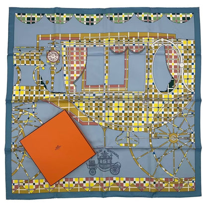 Hermes Carre 90 Silk Scarf Balade Ecosaise Scottish Rose de Bourre