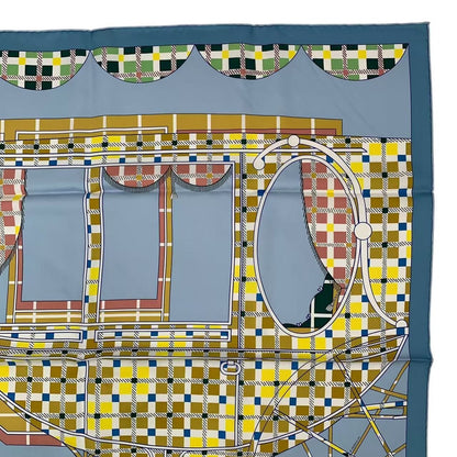 Hermes Carre 90 Silk Scarf Balade Ecosaise Scottish Rose de Bourre — view 4