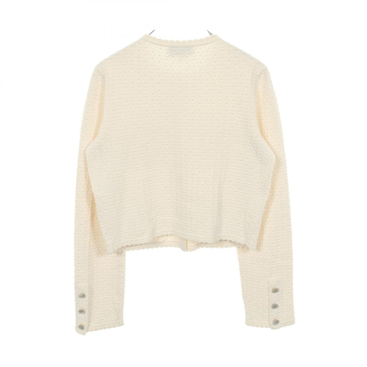 Chanel Cardigan CC Logo Shell Button Knit Jacket Cotton Silk — view 2