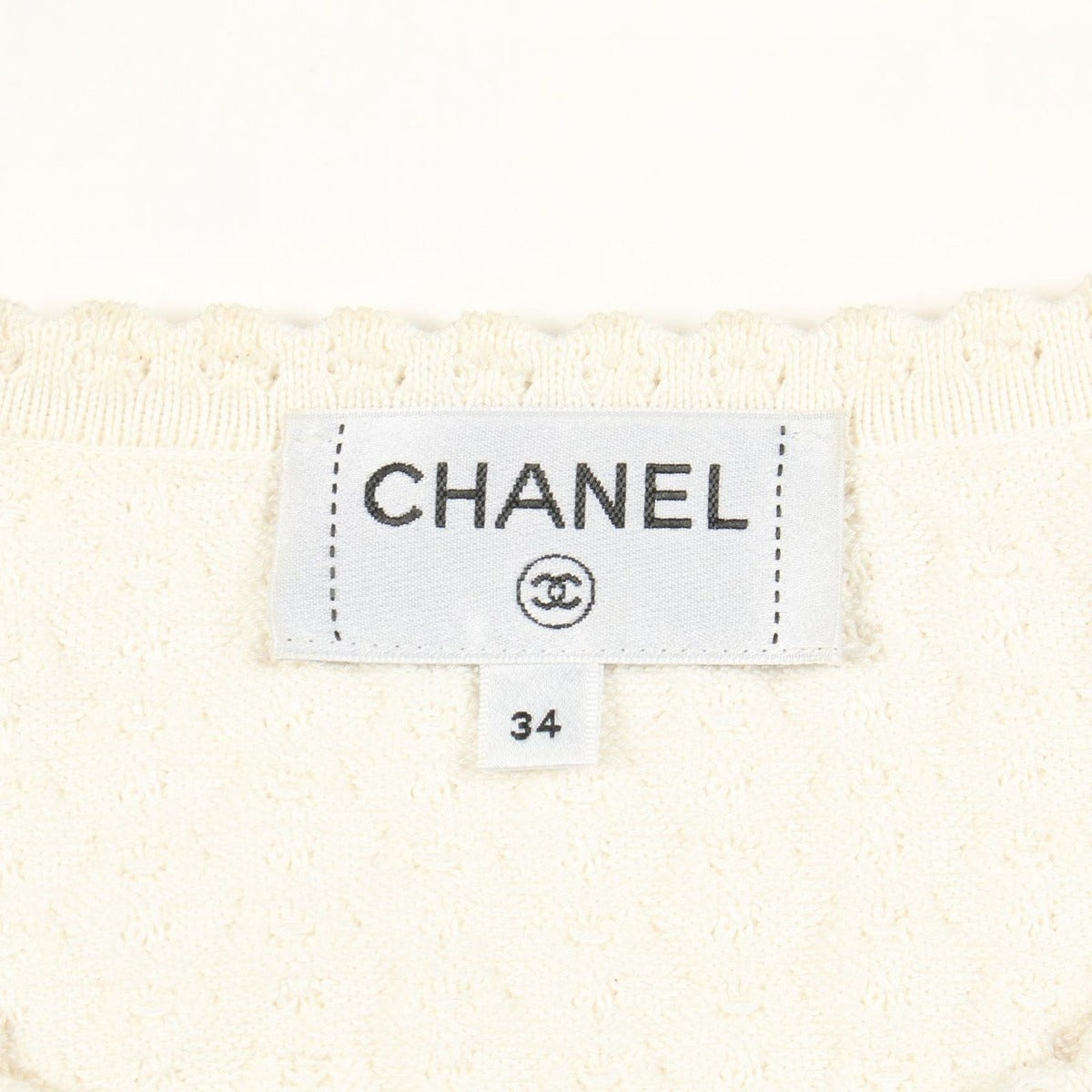 Chanel Cardigan CC Logo Shell Button Knit Jacket Cotton Silk — view 3