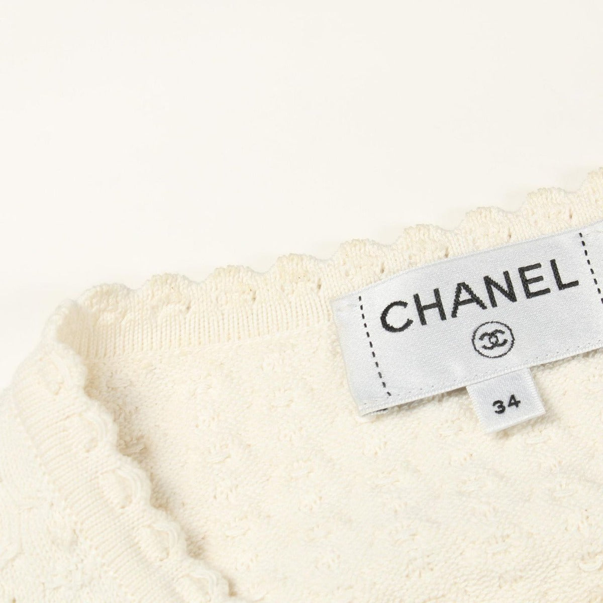 Chanel Cardigan CC Logo Shell Button Knit Jacket Cotton Silk — view 7
