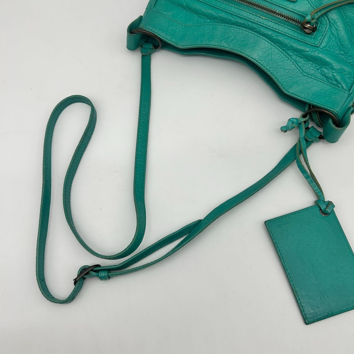 Balenciaga Light Blue Crossbody Envelope Mini Motorcycle Bag — view 15