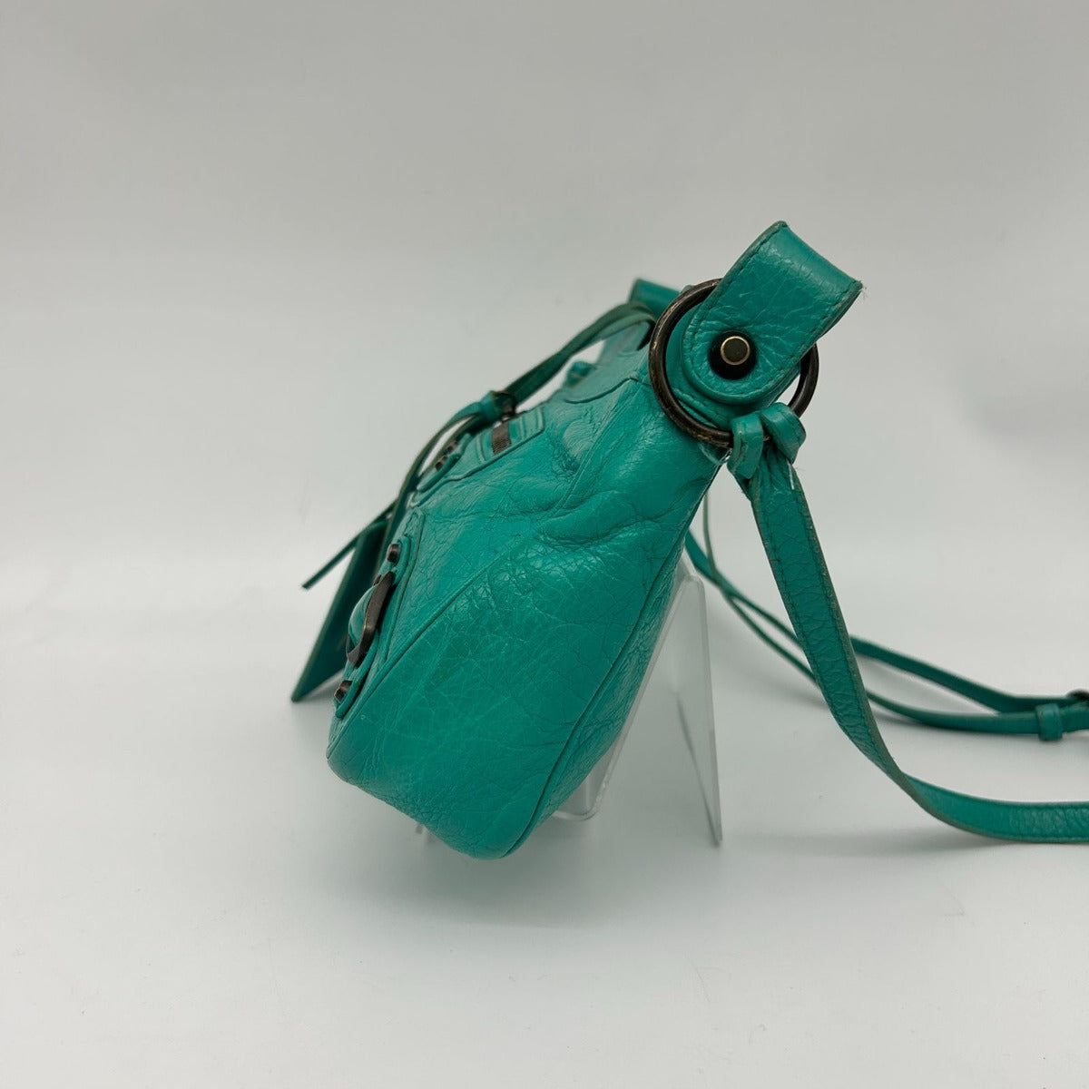 Balenciaga Light Blue Crossbody Envelope Mini Motorcycle Bag — view 3