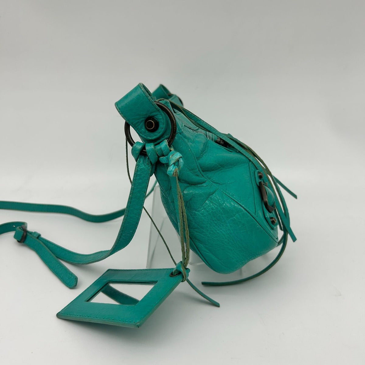 Balenciaga Light Blue Crossbody Envelope Mini Motorcycle Bag — view 4