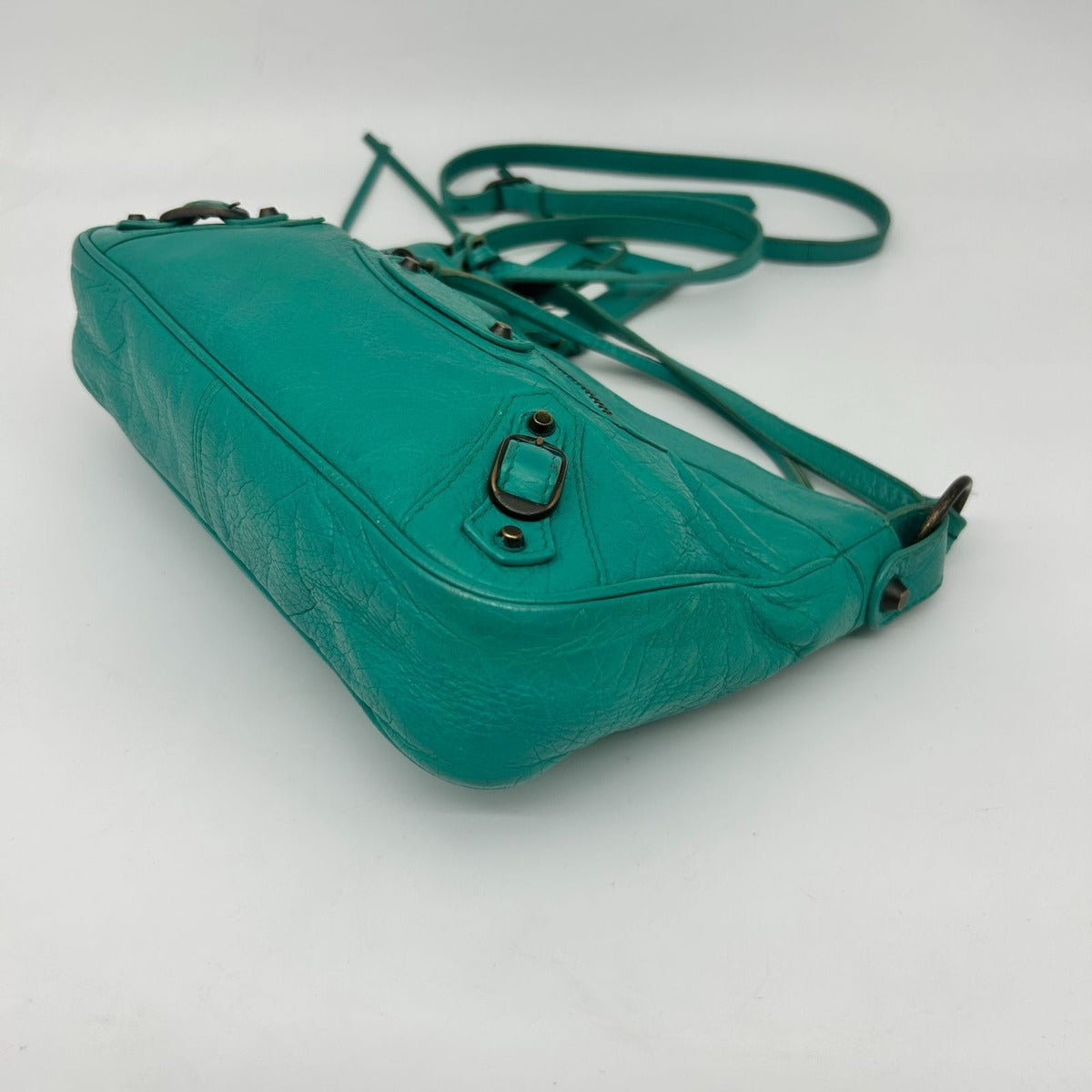 Balenciaga Light Blue Crossbody Envelope Mini Motorcycle Bag — view 7