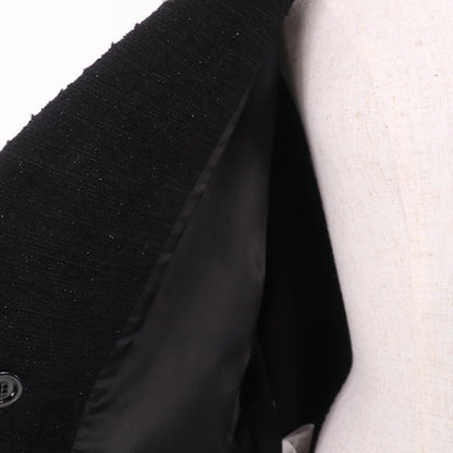 Gucci 643287 Wool Design Button Double Breasted Tweed Jacket Black 40 Made In