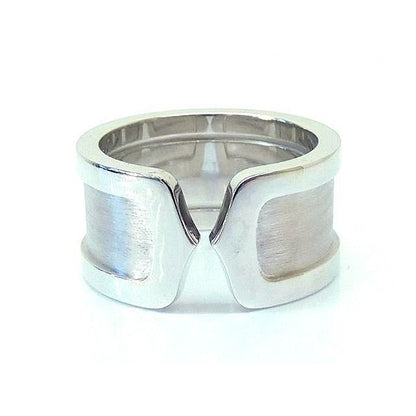 Cartier 2 C Ring Size 10 18K White Gold
