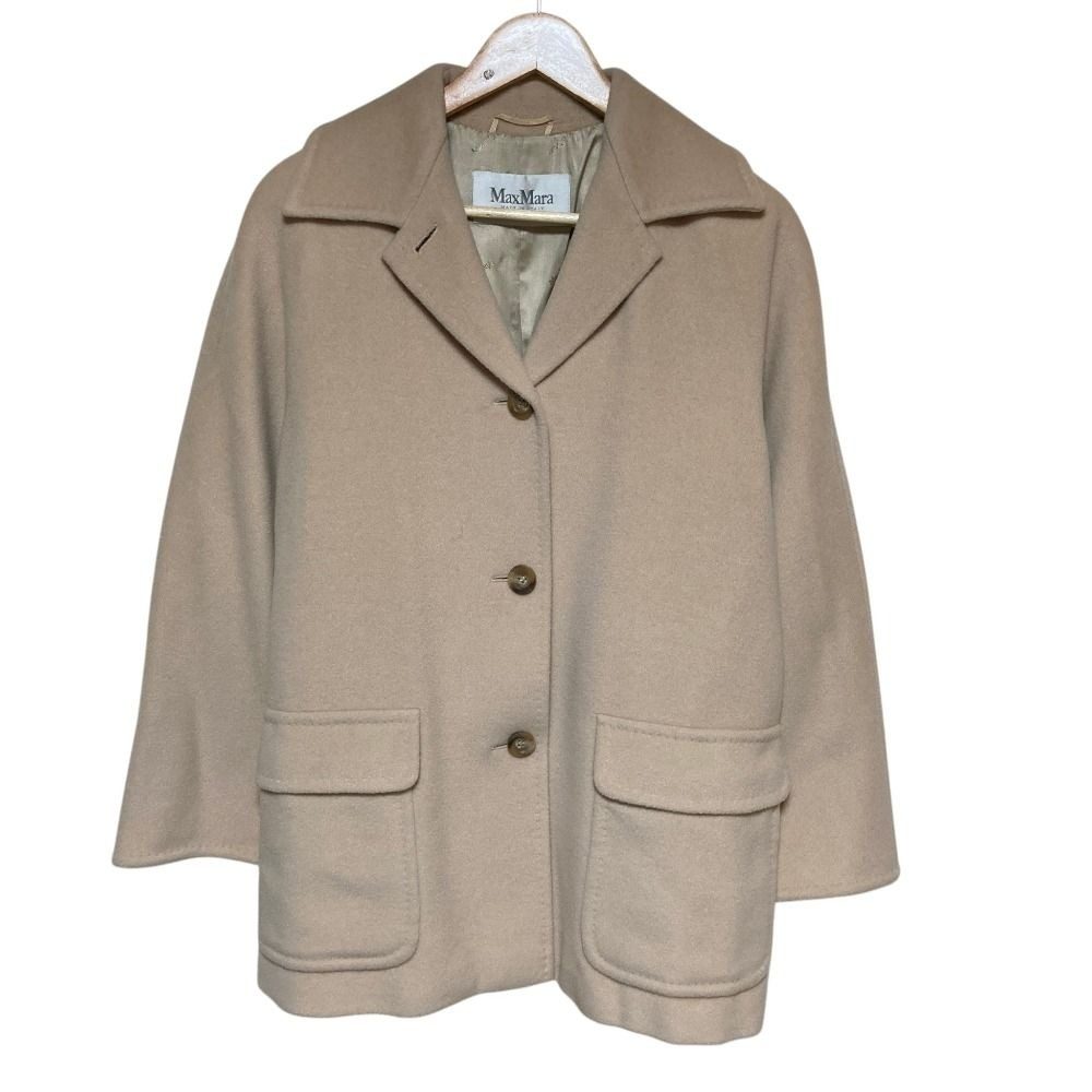 Max Mara Cashmere Blend Half Coat Jacket 38 Beige