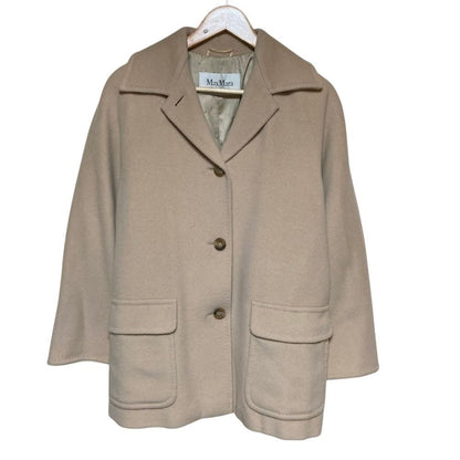 Max Mara Cashmere Blend Half Coat Jacket 38 Beige