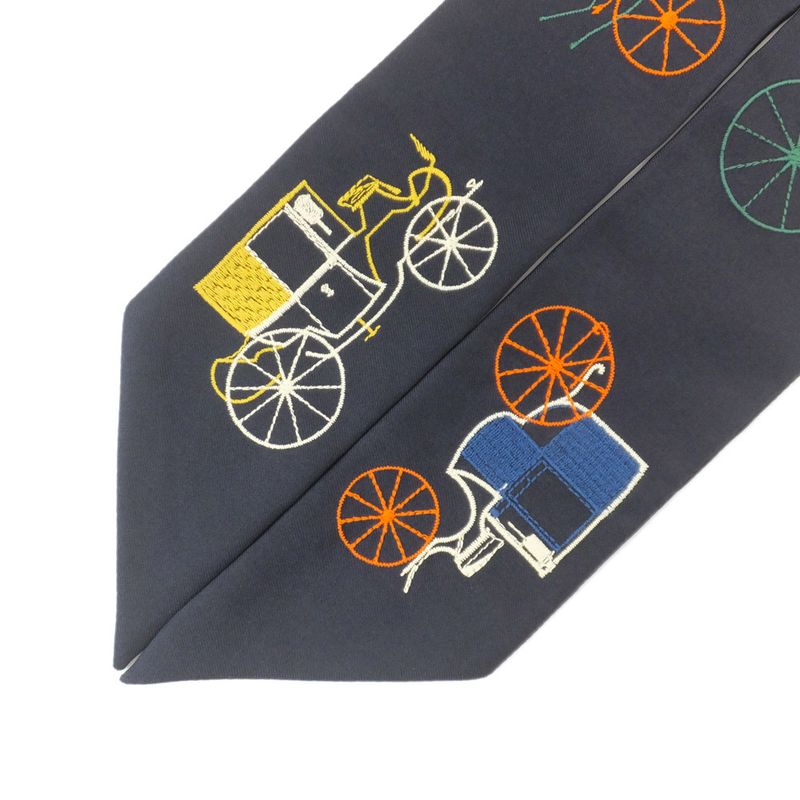 Hermes Twilly-long A Toute Berline Embroidery Black Navy- Unused