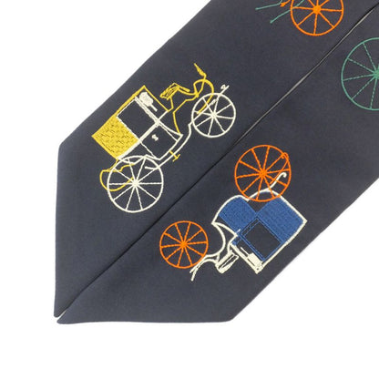 Hermes Twilly-long A Toute Berline Embroidery Black Navy- Unused