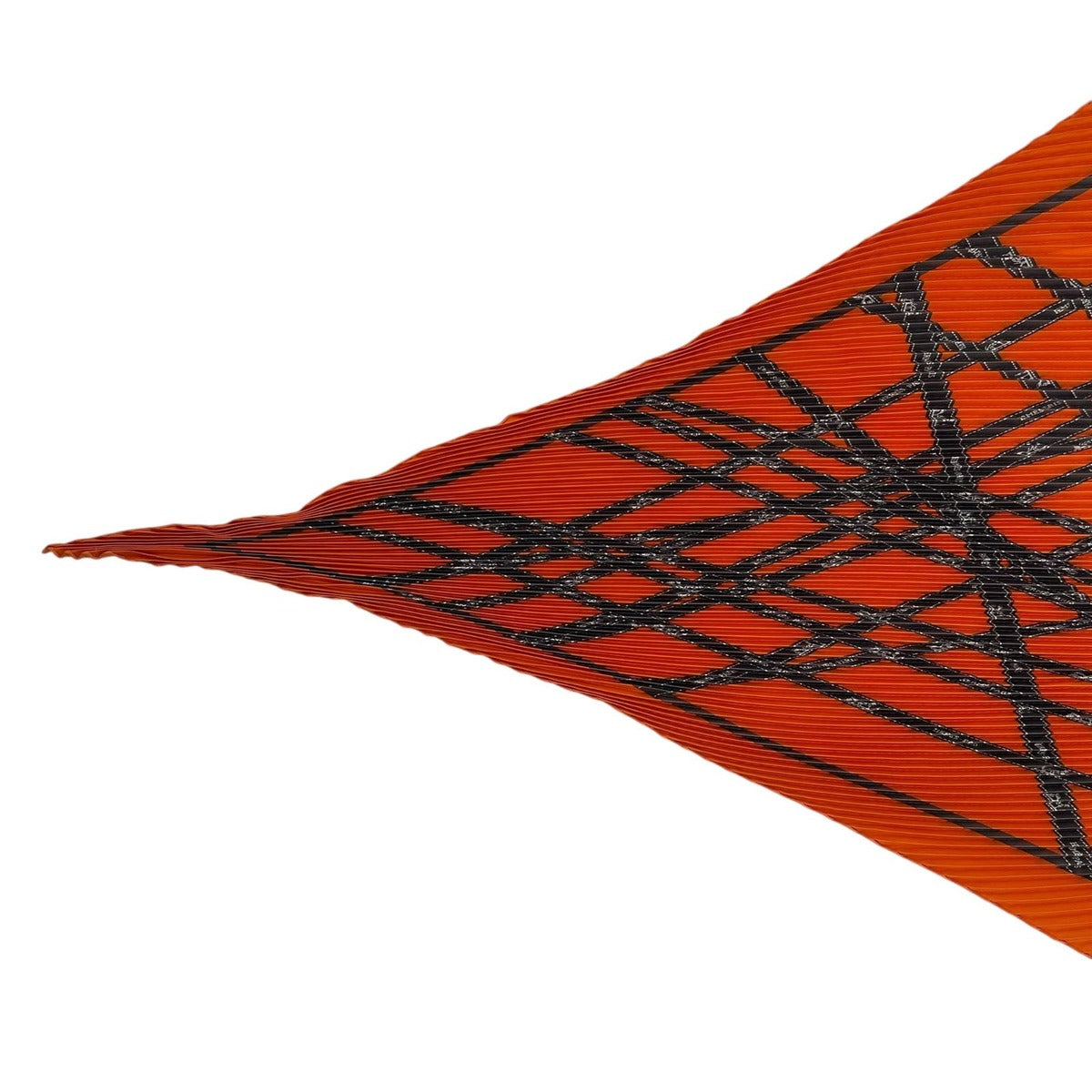 Hermes Scarf Pleated Silk Bolduc Ribbon Pattern Orange — view 3