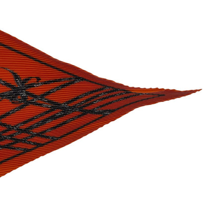 Hermes Scarf Pleated Silk Bolduc Ribbon Pattern Orange — view 5