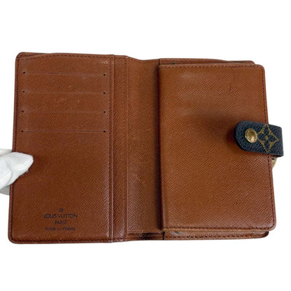 Louis Vuitton Portefeuille Viennois Fold Wallet With Clasp Monogram Leather