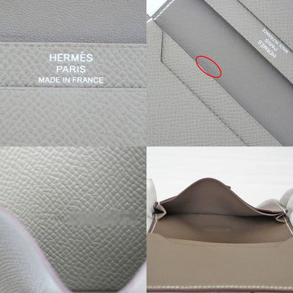 Hermes Bearn Cade Case Etoupe Silver Hardware Vo-epson W Engraved