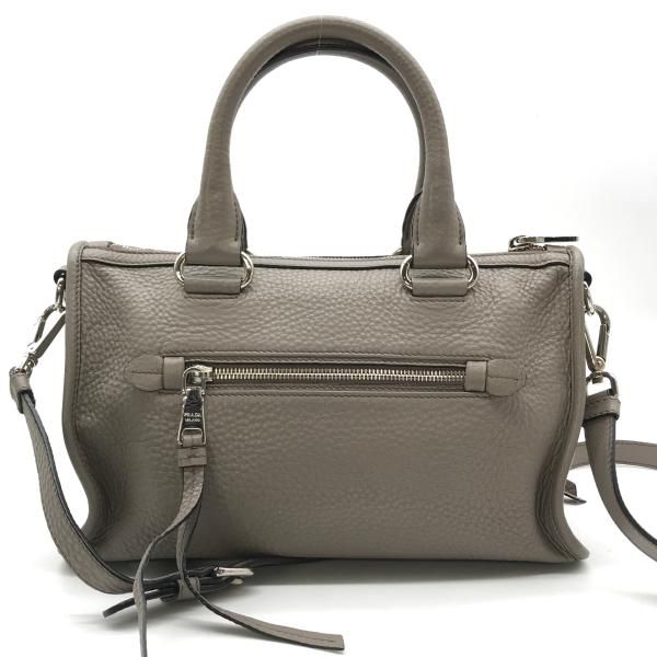 Prada Leather 2-Way Bag Gray