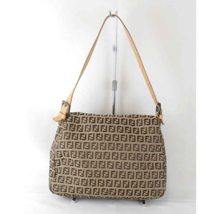 Fendi Zucchino Mamma Bucket Shoulder Bag Canvas Brown