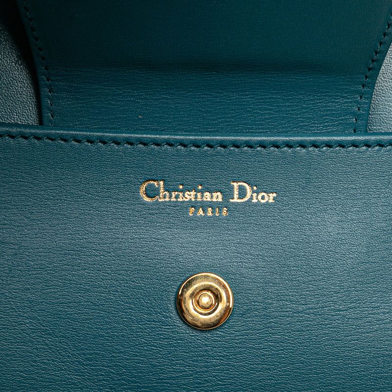 Dior 21SS Dior Double Chain Shoulder Bag Blue Smooth Calfskin Women's Dior