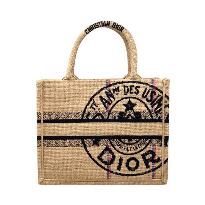 Christian Dior Handbag Book Tote Small M1265zriw Union Motif Embroidery Brown