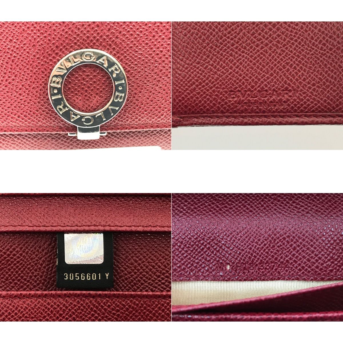 Bvlgari Bvlgari Long Wallet Logo Clip Ruby ​​red 33744