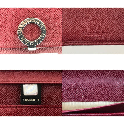 Bvlgari Bvlgari Long Wallet Logo Clip Ruby ​​red 33744