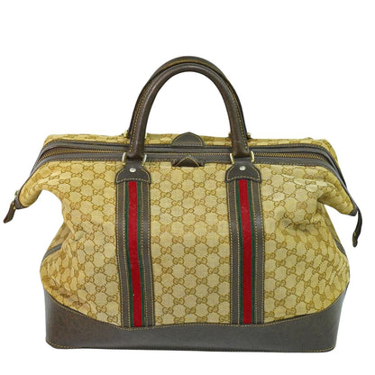 Gucci Vintage Sherry Line GG Canvas Boston Bag