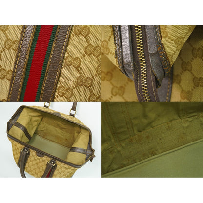 Gucci Vintage Sherry Line GG Canvas Boston Bag — view 8