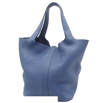 Hermes Picotin Lock GM Blue Brighton Silver Taurillon Clemence Handbag — view 2