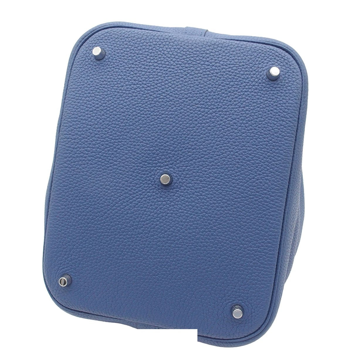 Hermes Picotin Lock GM Blue Brighton Silver Taurillon Clemence Handbag — view 3