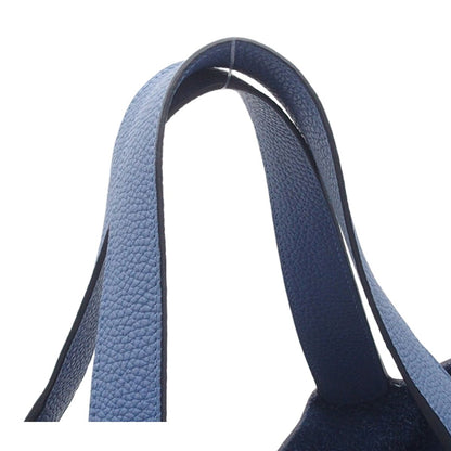 Hermes Picotin Lock GM Blue Brighton Silver Taurillon Clemence Handbag — view 4