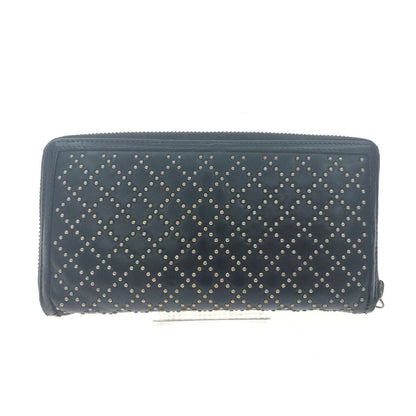 Gucci Diamante Studded Round Zipper Long Wallet GG 2 Zipper Heads