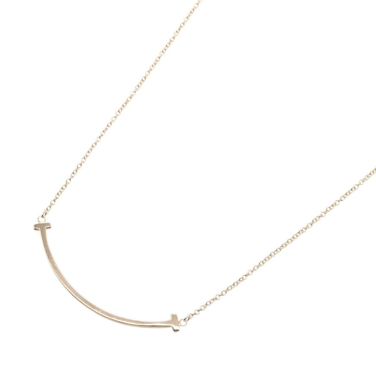Tiffany & Co Necklace T Smile Small 40.5 45.5 cm 18k Pink Gold