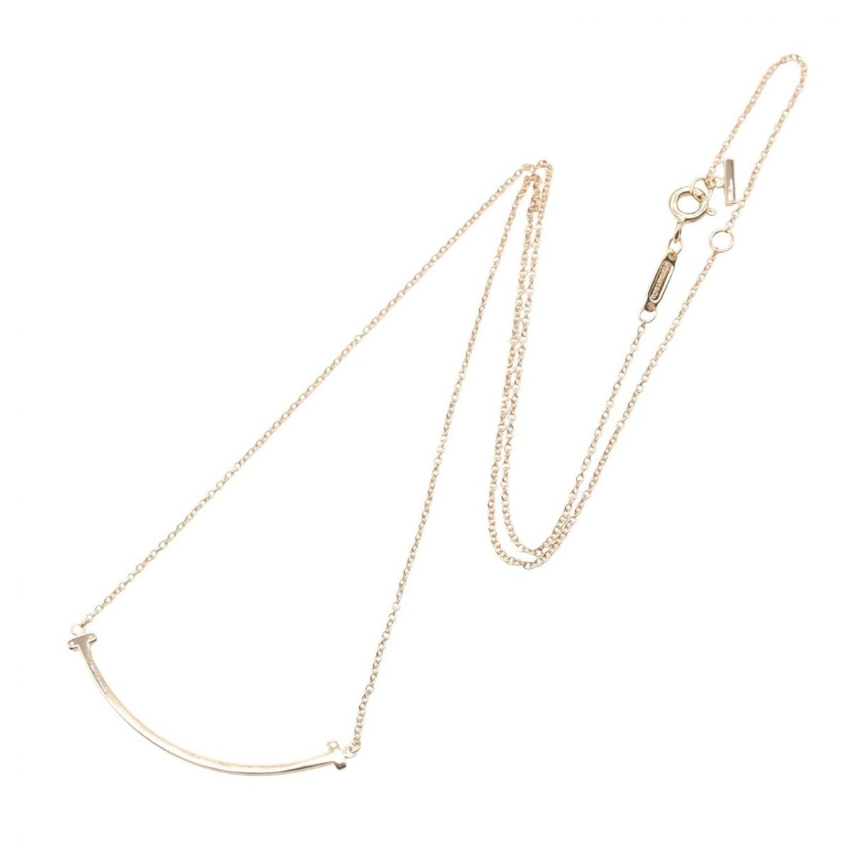 Tiffany & Co Necklace T Smile Small 40.5 45.5 cm 18k Pink Gold — view 2
