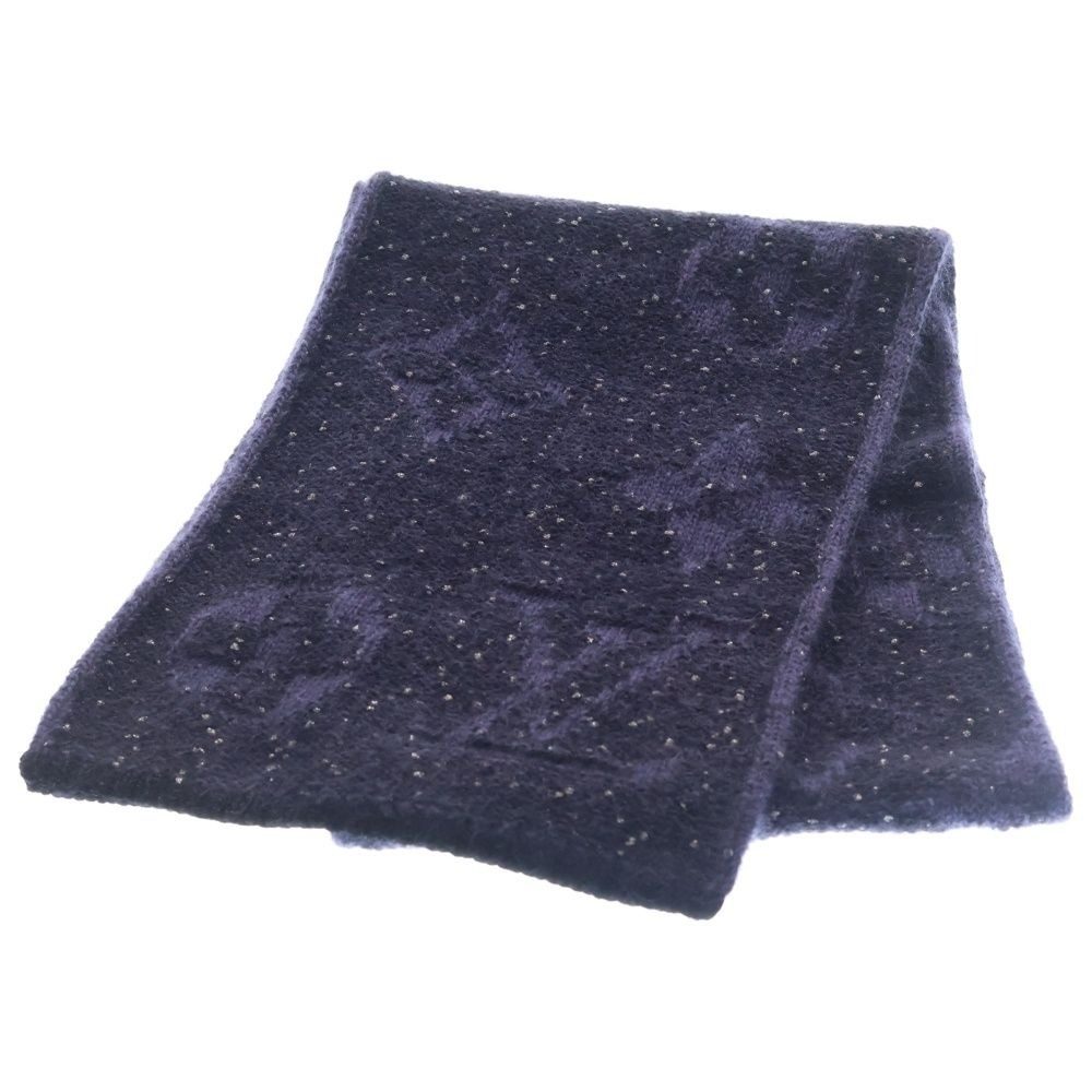 Louis Vuitton Echarpe Mono Sunset Mohair Blend Knit Scarf Navy Purple