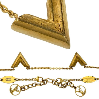 Louis Vuitton Essential Motif Logo Necklace Pendant Gold — view 2