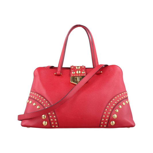 Prada Promenade Studs Red Saffiano Leather 113 10 Messenger Bag