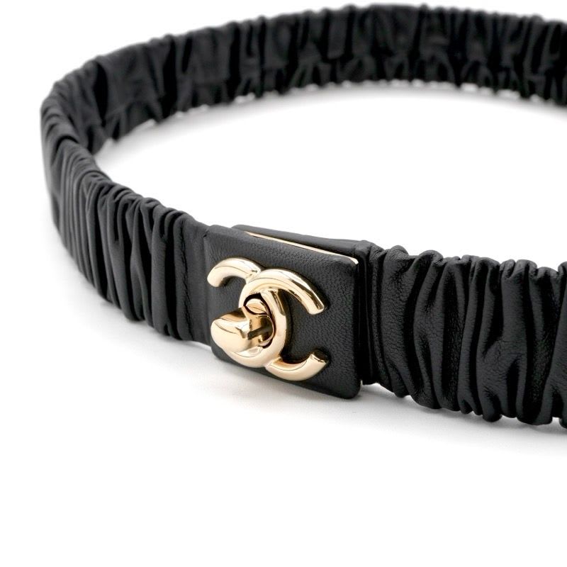 Chanel Black Gold Coco Mark Turnlock Lambskin