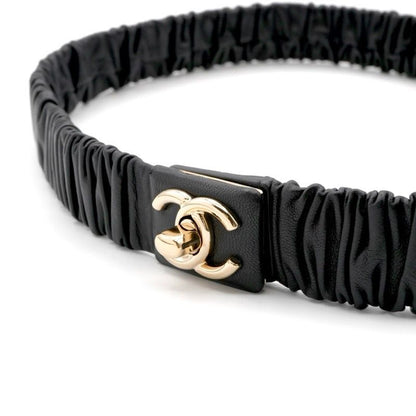 Chanel Black Gold Coco Mark Turnlock Lambskin